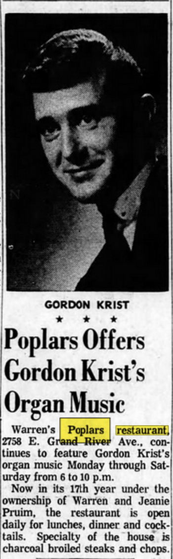 Warrens Poplars (Grapevine Restaurant) - Aug 1963 Article